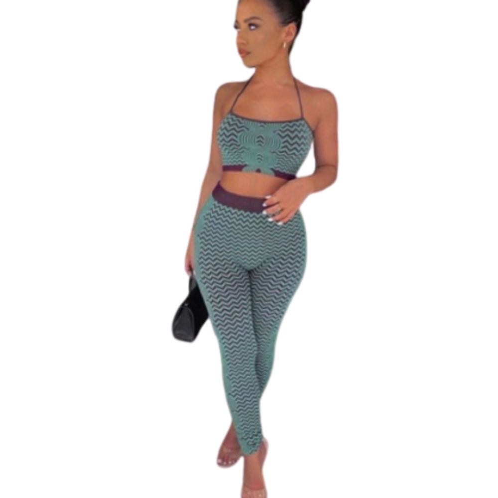 Marysol.Boutique Set Abstract Print Stretch Workout Women's